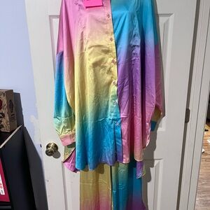 Dressed in LALA Rainbow Dreams Satin Playsuit